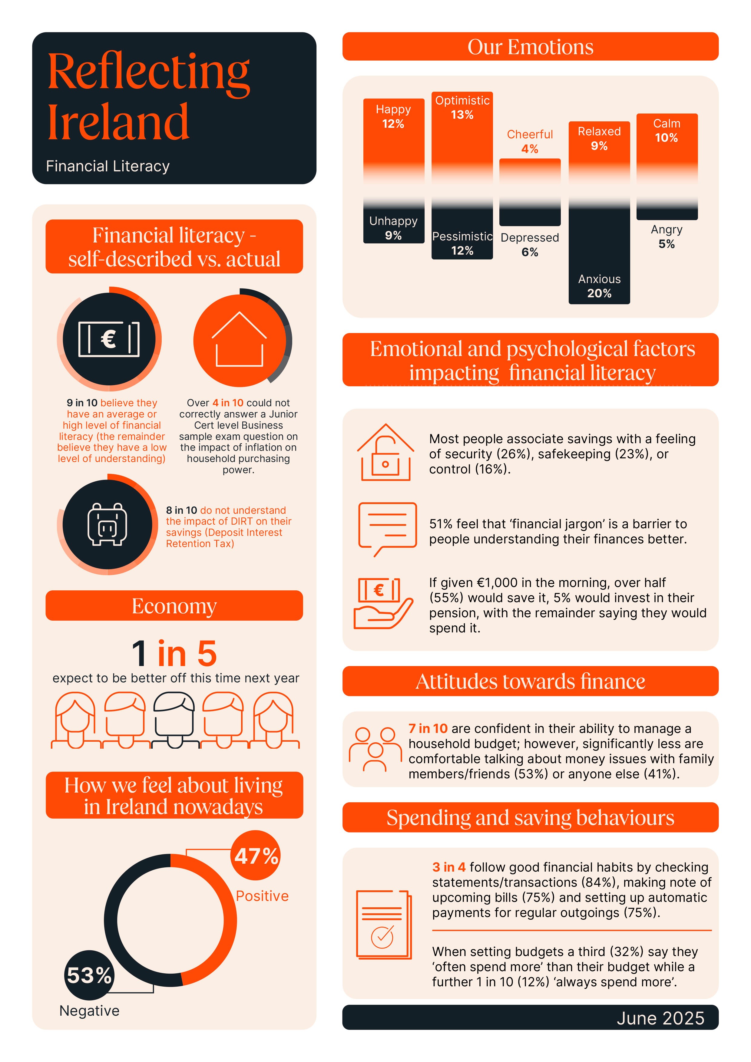 Reflecting Ireland, Financial Literacy. Infographics with details described in blog above