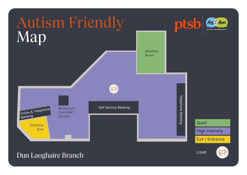 Dun Laoghaire PTSB branch sensory map